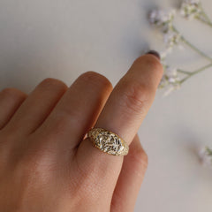 טבעת קלואי בציפוי זהב