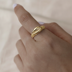 טבעת לגון בציפוי זהב