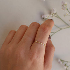 טבעת לילי בציפוי זהב