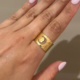 טבעת ירח בציפוי זהב