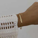 צמיד פלורה L בציפוי זהב