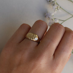 טבעת גבי בציפוי זהב