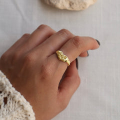 טבעת אנה בציפוי זהב