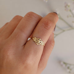 טבעת רוזי בציפוי זהב