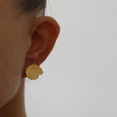 עגילי טהיטי מצופים בזהב