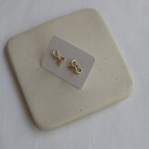 עגילי פפיון בציפוי זהב