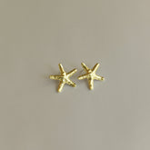 עגילי דריי בציפוי זהב