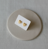 עגילי לב מרוקע בציפוי זהב