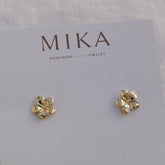 עגילי פלורה בציפוי זהב