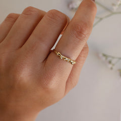 טבעת מיני סנד בציפוי זהב