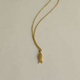 שרשרת דג בציפוי זהב