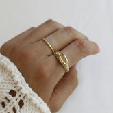 טבעת דוט בציפוי זהב