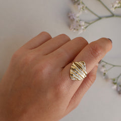 טבעת ליה בציפוי זהב