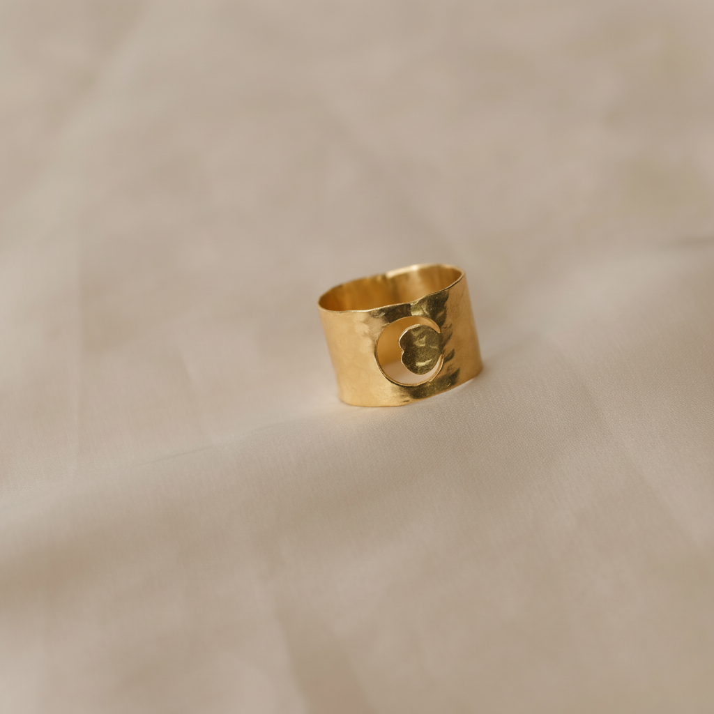 טבעת ירח בציפוי זהב