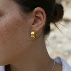 עגילי אוה בציפוי זהב