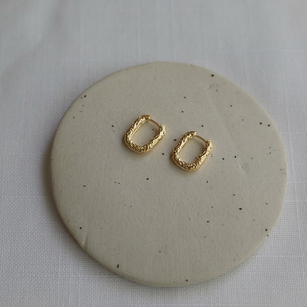 עגילי מיראבל בציפוי זהב